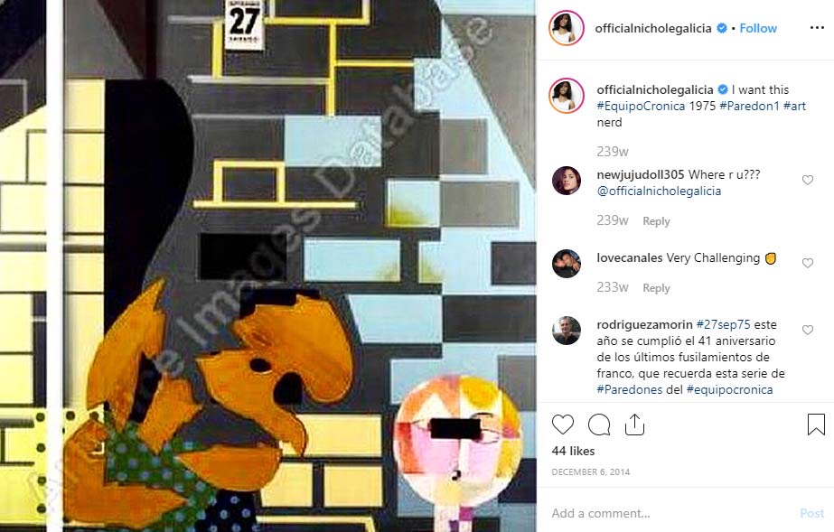 Nichole Galicia post one of her artwork in Instagram account.